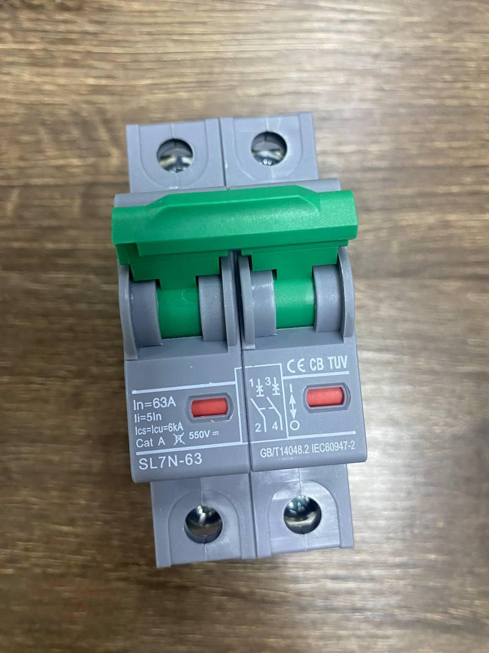 Автоматичний вимикач Suntree SL7N63 DC 2P C63A 550V DC, фото 1