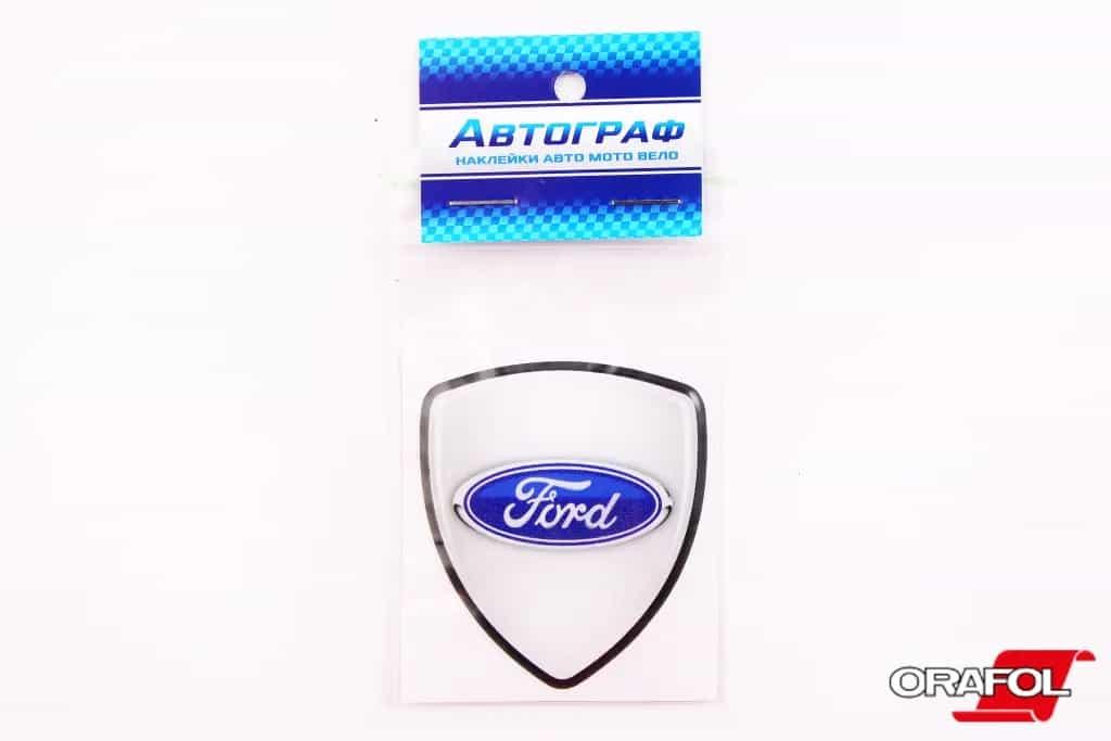 Наклейка емблема силікон Ford Щит 6*5см "Автограф"