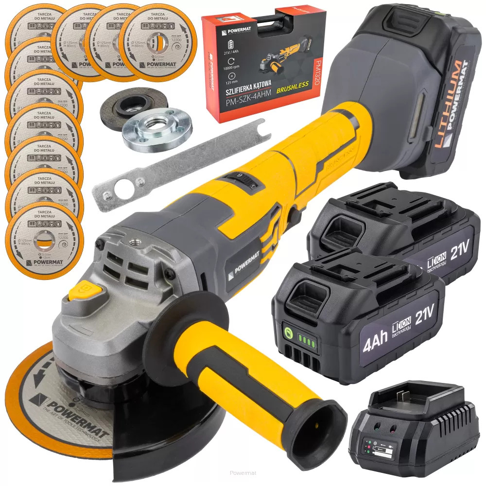Болгарка (вугляна шліфмашина) акумуляторна Powermat PM-SZK-4AHM