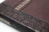 Біблія бордо - квіткового дизайну, квітковий зріз та індекси, замочок (130х180 мм), фото 5