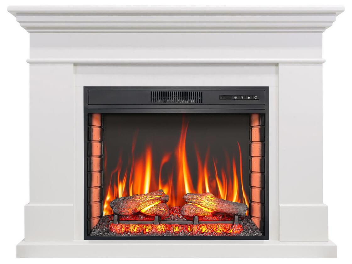 Камінокомплект ArtiFlame Sacramento AF28S білий з обігрівом і звуком горіння вогню, фото 1