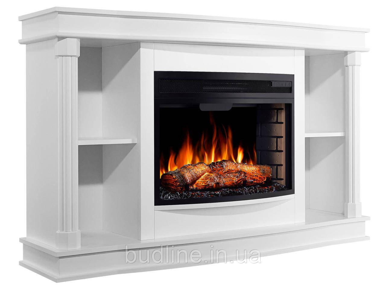 Камінокомплект ArtiFlame Brittany AF25 білий з обігрівом і звуком горіння вогню