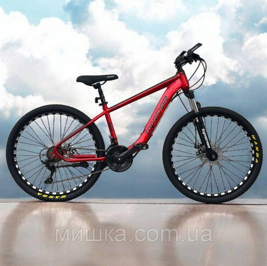 Велосипед гірський TopRider-550, колеса 26", рама 15", перемикач L-TWOO", червоний