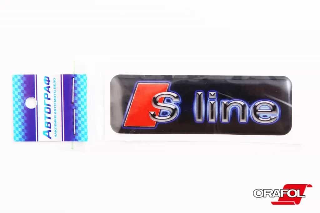 Наклейка емблема силікон S line 3*9см "Автограф"