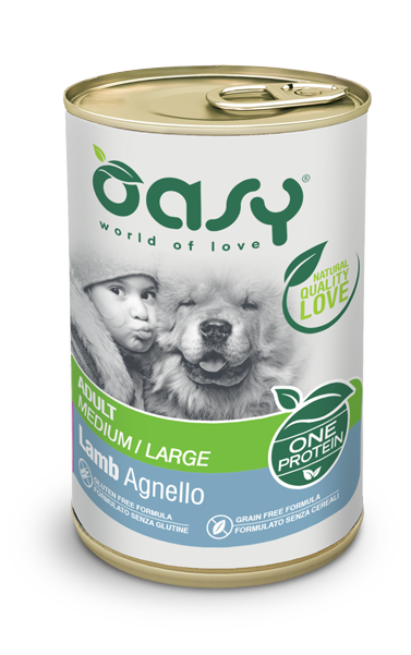 Вологий корм для собак середніх та великих порід Oasy One Animal Protein Adult Medium and Large, ягня 400 гр