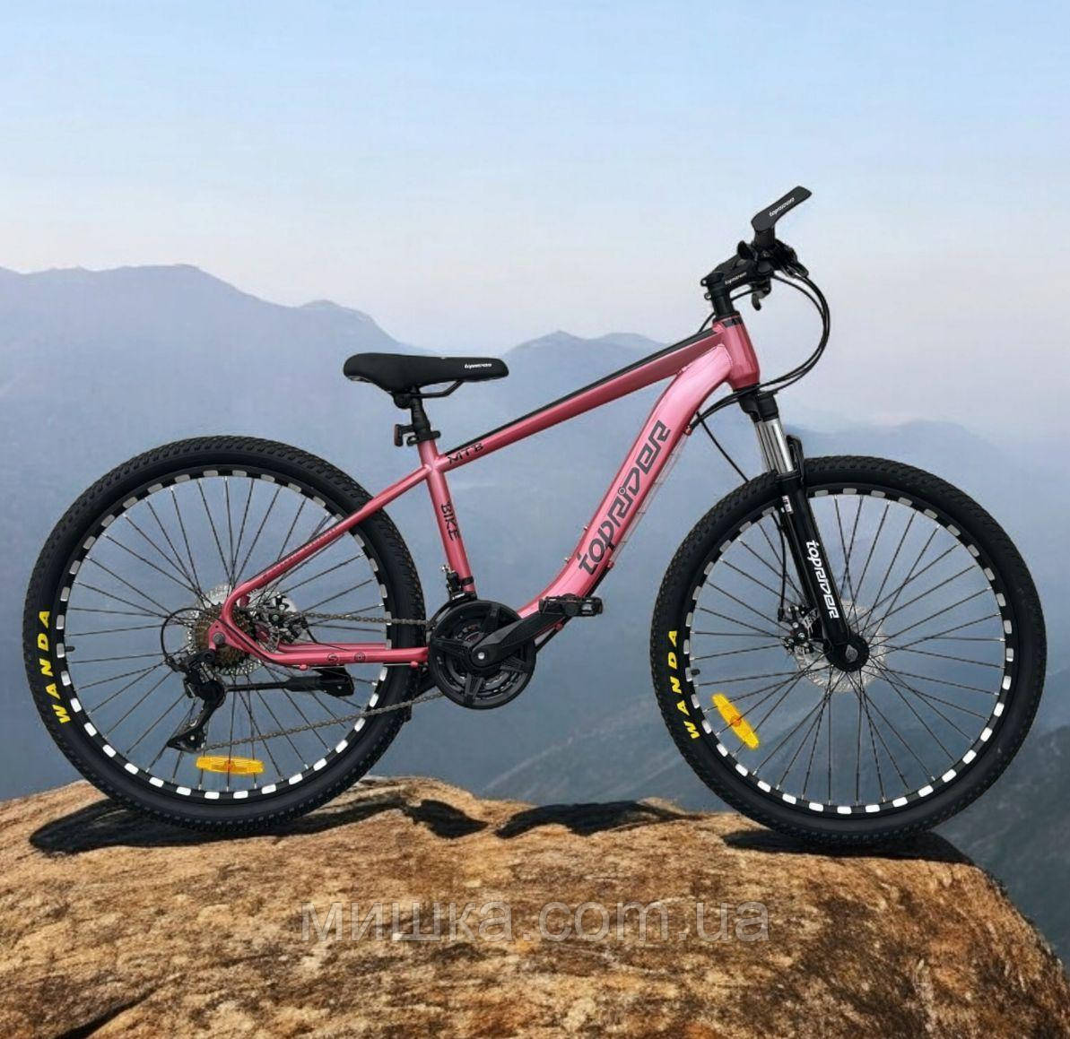 Велосипед гірський TopRider-550, колеса 26", рама 15", перемикач L-TWOO", рожевий, фото 1