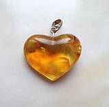 Кулон серці 100% натуральний бурштин вага 4,9г, фото 2