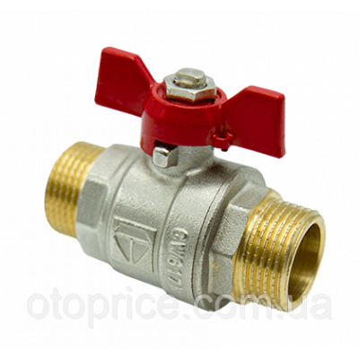 Кран кульовий ручка метелик нар-нар різь HLV