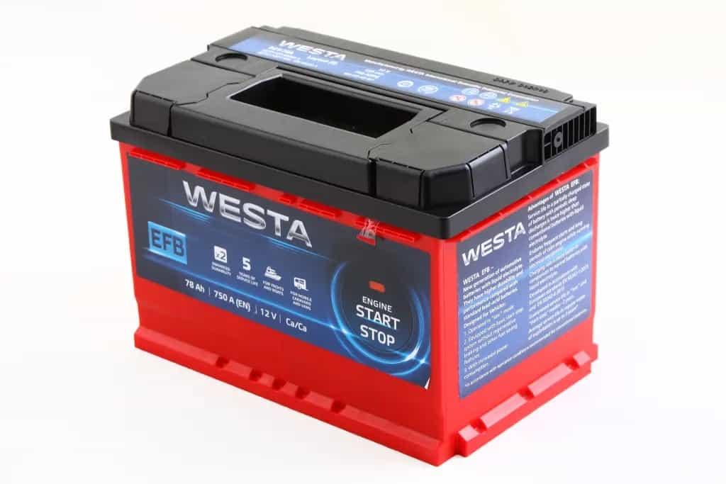 Акумулят. батарея 78 Ач EFB Євро "Westa" (гарантія 24 місяці)