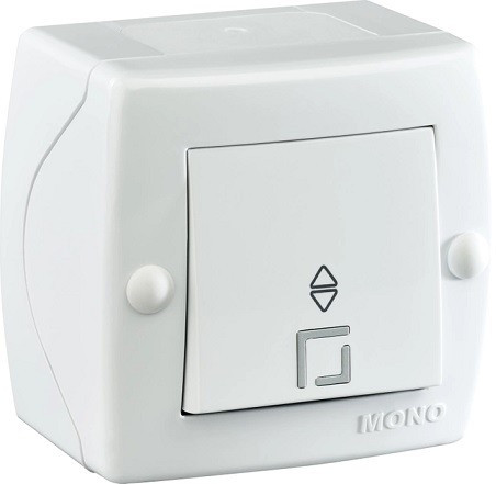 Вимикач одноклавішний прохідний білий Mono Electric OCTANS IP 20 104-010101-109, фото 1