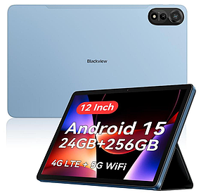Планшет Blackview MEGA 2 Blue 4G 8/256GB 12дюймів 9000mAh Android 15 + чохол + скло