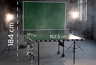 Стіл тенісний GSI-sport Athletic Light складаний пінг-понг для приміщень 274 × 152,5 × 76 см, Зелений, фото 5