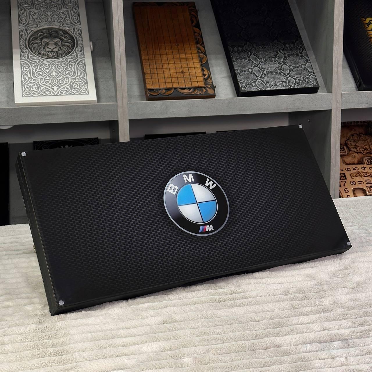 Нарди скляні з деревом BMW 60×30×6см подарунокві, фото 1