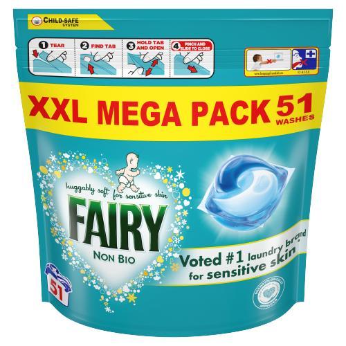 Капсули для прання Fairy Non-Bio Sensitive (51шт.) Mega Pack