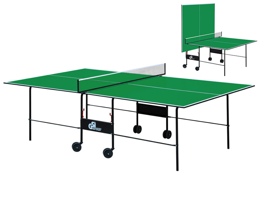 Стіл тенісний GSI-sport Athletic Light складаний пінг-понг для приміщень 274 × 152,5 × 76 см, Зелений