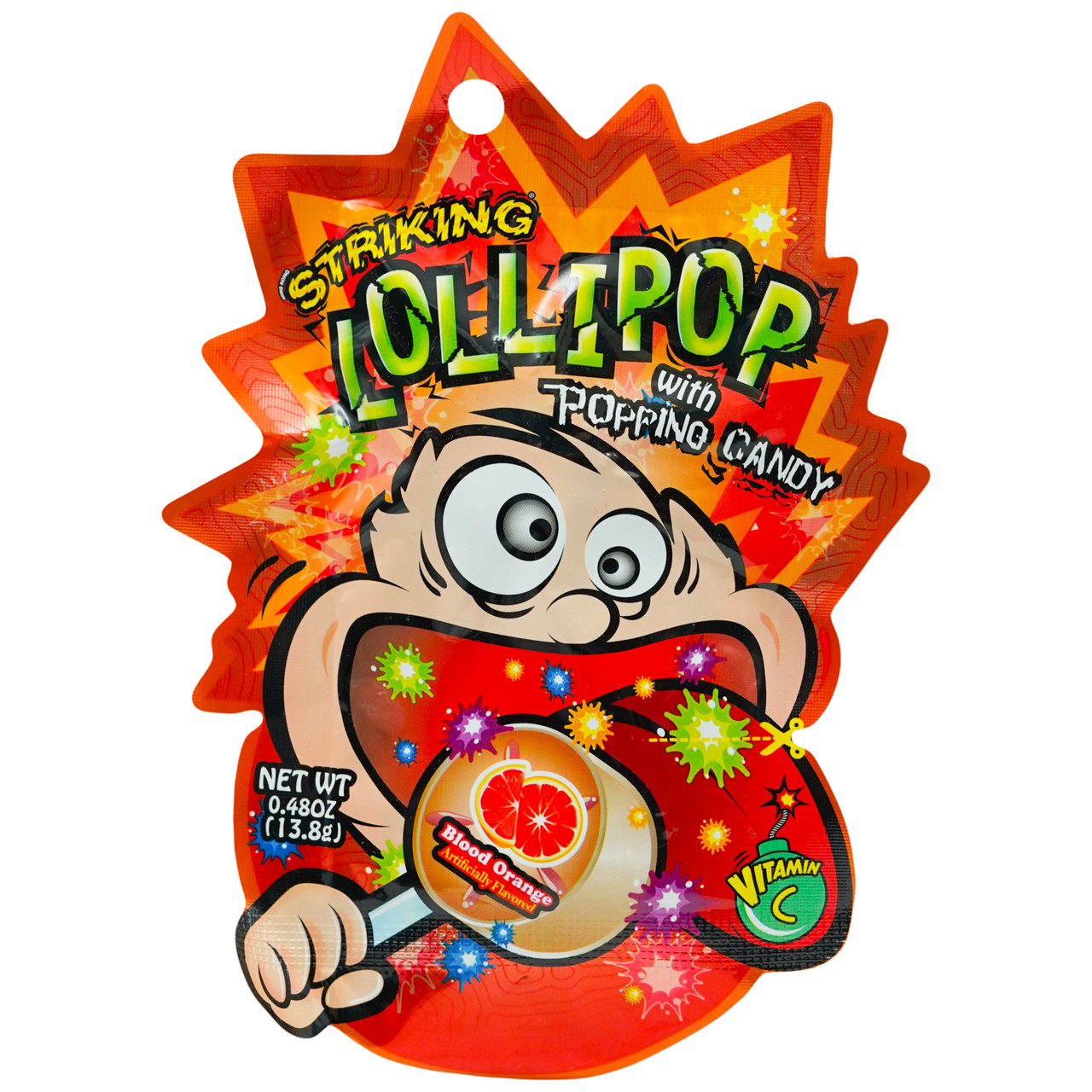 Цукерки Blood Orange Lollipop with Popping Candy STRIKING 13,8 г
