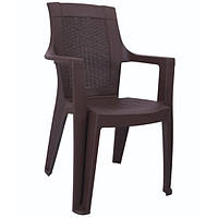 Стілець садовий Мілан пластик Коричневий (СДМ меблі-ТМ)