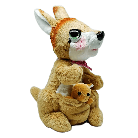 Інтерактивна тварина Synergy "Кенгуру з малюком" 26 см українська озвучка M5720