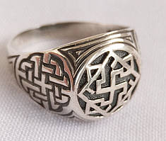 Перстень "Валькірія 2" з чорнінням (без чорніння) срібло 925 проба