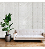 Самоклеюча 3D панель біла Фіалка 700x700x5.5мм (374), фото 2