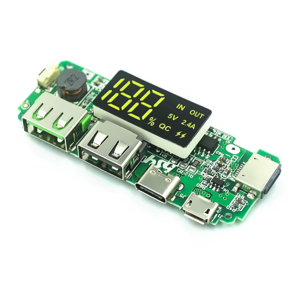 Плата повербанка USB Type-C USB - A 5V 2.4A  Step Up 18650 charger