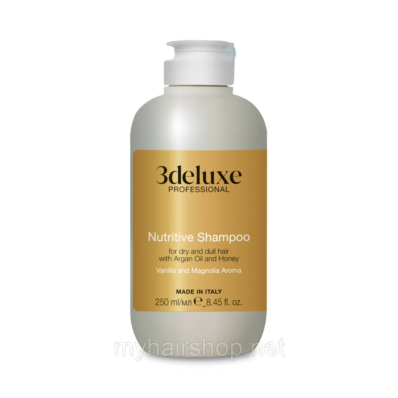 Шампунь для сухого пошкодженого волосся 3DeLuXe Professional Nutritive Shampoo 250 мл