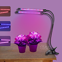 Світлодіодна фітолампа для рослин на прищіпці Led Plant Grow Light, подвійна ультрафіолетова від USB FIT-400