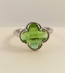 Каблучка срібна з султанітом "Конюшина" 16,5 розмір ККЛВ/С-слт