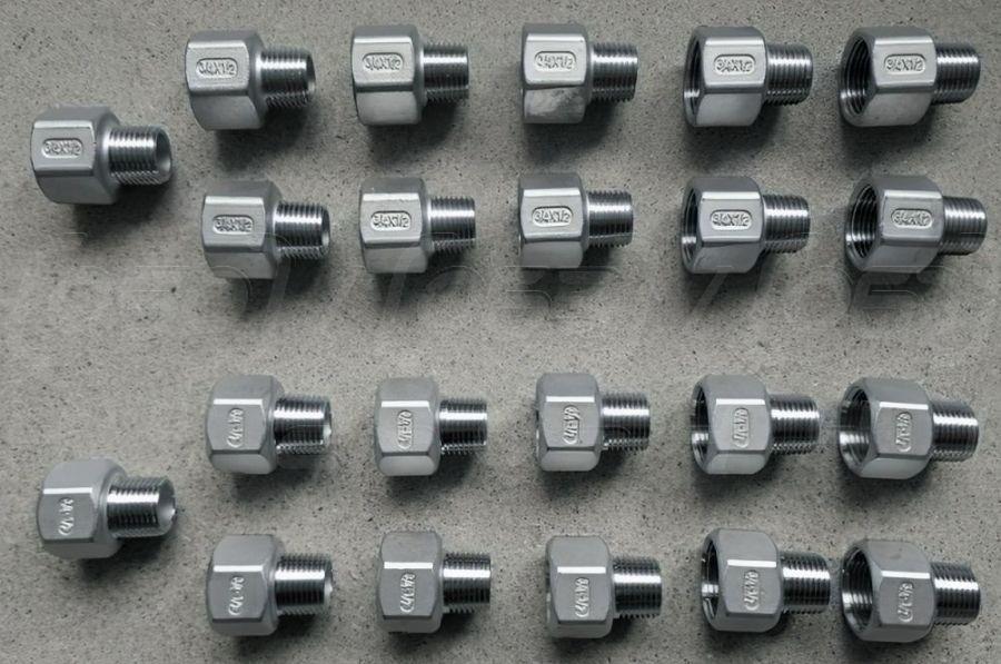 Футорка зворотна Ду20х15 нержавіюча 3/4"Вх1/2"З, н/ж сталь AISI 304, Class 150, BSPP, лита, ISO 4144, фото 1