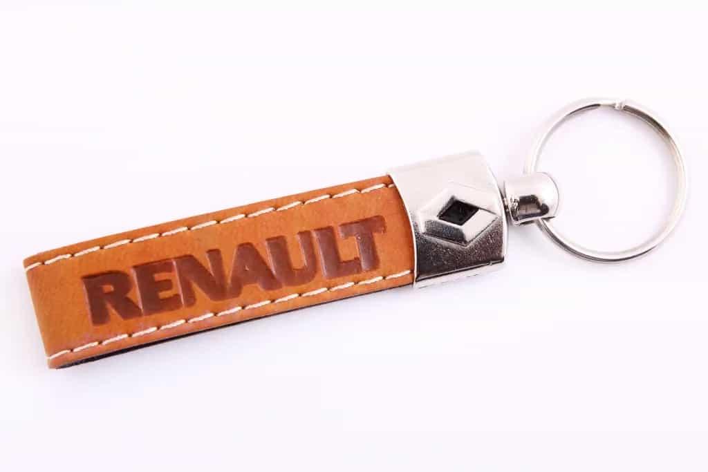 Брелок шкірозамінник Renault коричневий ремінець