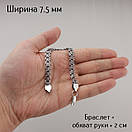 Браслет чоловічий срібний плетіння Рамзес ширина 7,5 мм. Браслет на руку чоловічий Рамзес срібло. 19 см, фото 3