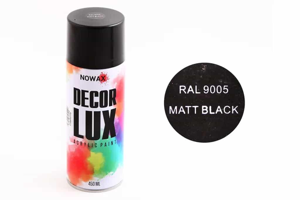 Фарба аерозольна "Nowax" Decor Lux 450мл 9005 чорний мат