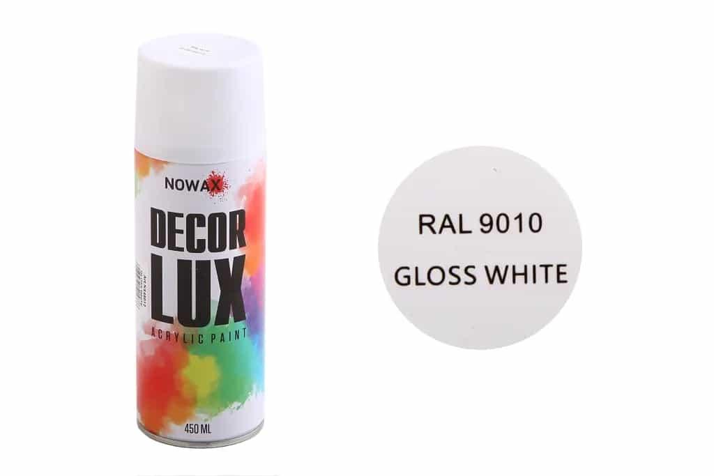 Фарба аерозольна "Nowax" Decor Lux 450мл 9010 білий глянець