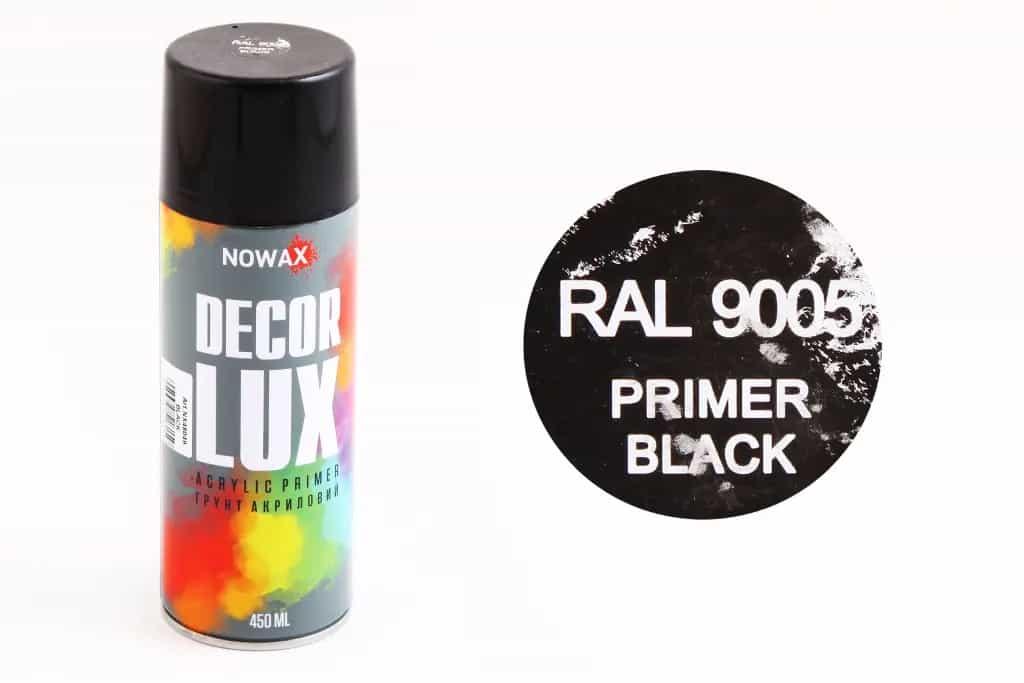 Фарба аерозольна грунт акрил. чорний "Nowax" Decor Lux 450мл