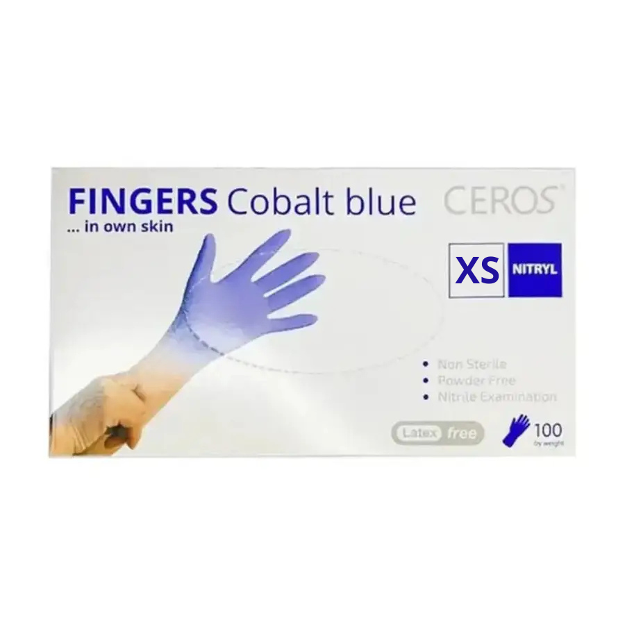 Рукавички нітрилові Ceros Cobalt Blue 3.5г XS
