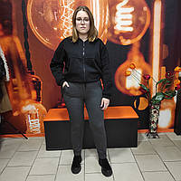 Штани Aksan жіночі спортивні фліс кишені шнурок 42 темно-сірі