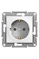 Розетка із заземленням і захисними шторками Шнайдер Асфора біла EPH2900221