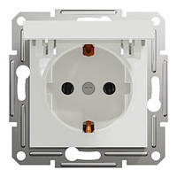 Розетка з кришкою і заземленням Шнайдер Асфора біла EPH3170121