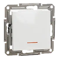 Вимикач одноклавішний прохідний з підсвіткою Шнайдер Асфора білий EPH1570121