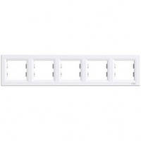 Рамка п'ятирна Шнайдер Асфора горизонтальна Біла EPH5800521