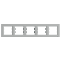 Рамка п'ятирна Шнайдер Асфора горизонтальна Алюміній EPH5800561