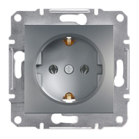 Розетка із заземленням Шнайдер Асфора Сталь EPH2900162
