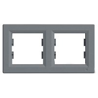 Рамка подвійна Шнайдер Асфора горизонтальна Сталь EPH5800262
