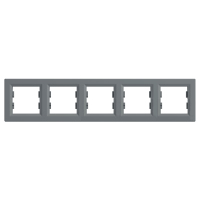 Рамка п'ятирна Шнайдер Асфора горизонтальна Сталь EPH5800562