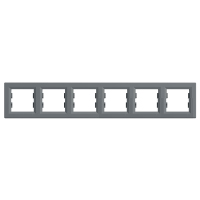 Рамка шестирна Шнайдер Асфора горизонтальна Сталь EPH5800662