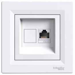 Розетка комп'ютерна RJ45 cat5e UTP Шнайдер Асфораra Білий EPH4300121