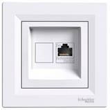 Розетка комп'ютерна RJ45 cat5e UTP Шнайдер Асфора Білий EPH4370121, фото 4