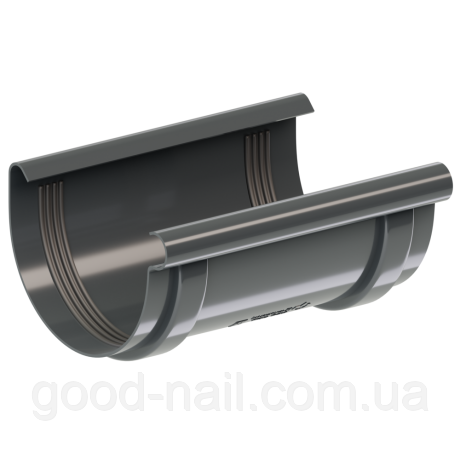 З'єднання круглої ринви пластикової водостічної системи KROP 130\90мм, фото 1