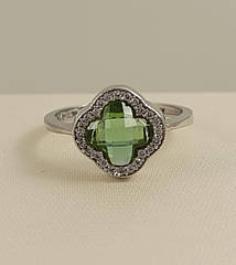 Каблучка срібна з султанітом "Конюшина" 17,5 розмір КЛВЦ/М-слт