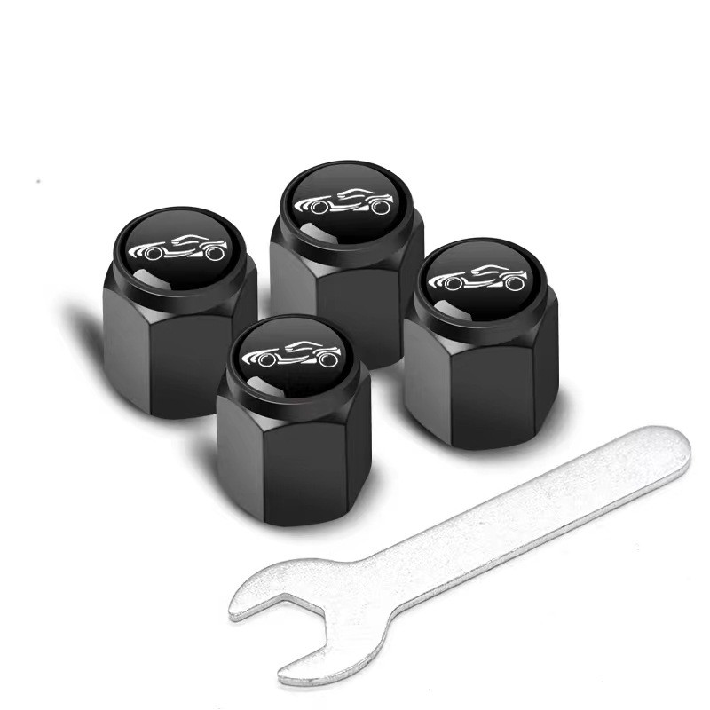 Антивандальні ковпачки на ніпель колеса Metal Valve Caps 4 штуки + ключ, фото 1